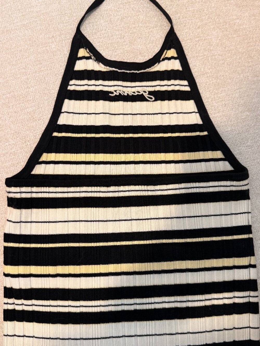 GANNI Striped Ribbed Halter Top – Size Small - Picture 2 of 5